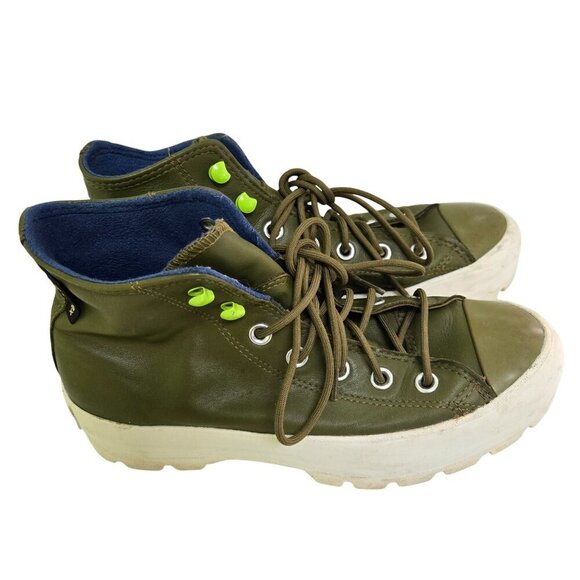 Converse CTAS Moss Olive Gortex Lug Sole Leather Sneakers Size 7.5 568764C - Picture 2 of 15